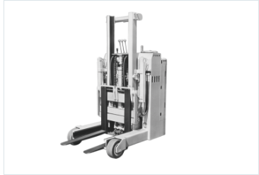 Japan’s first PLATTER stand-on electric reach forklift developed.